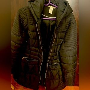 Black knee length coat  K. Jordan